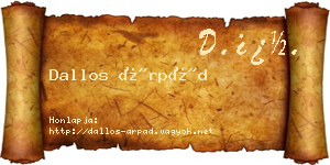 Dallos Árpád névjegykártya