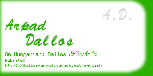 arpad dallos business card